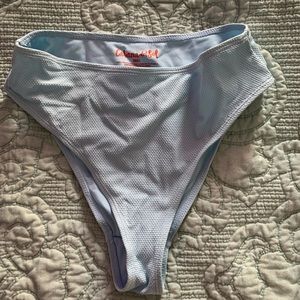 High waisted baby blue swim suit bottoms